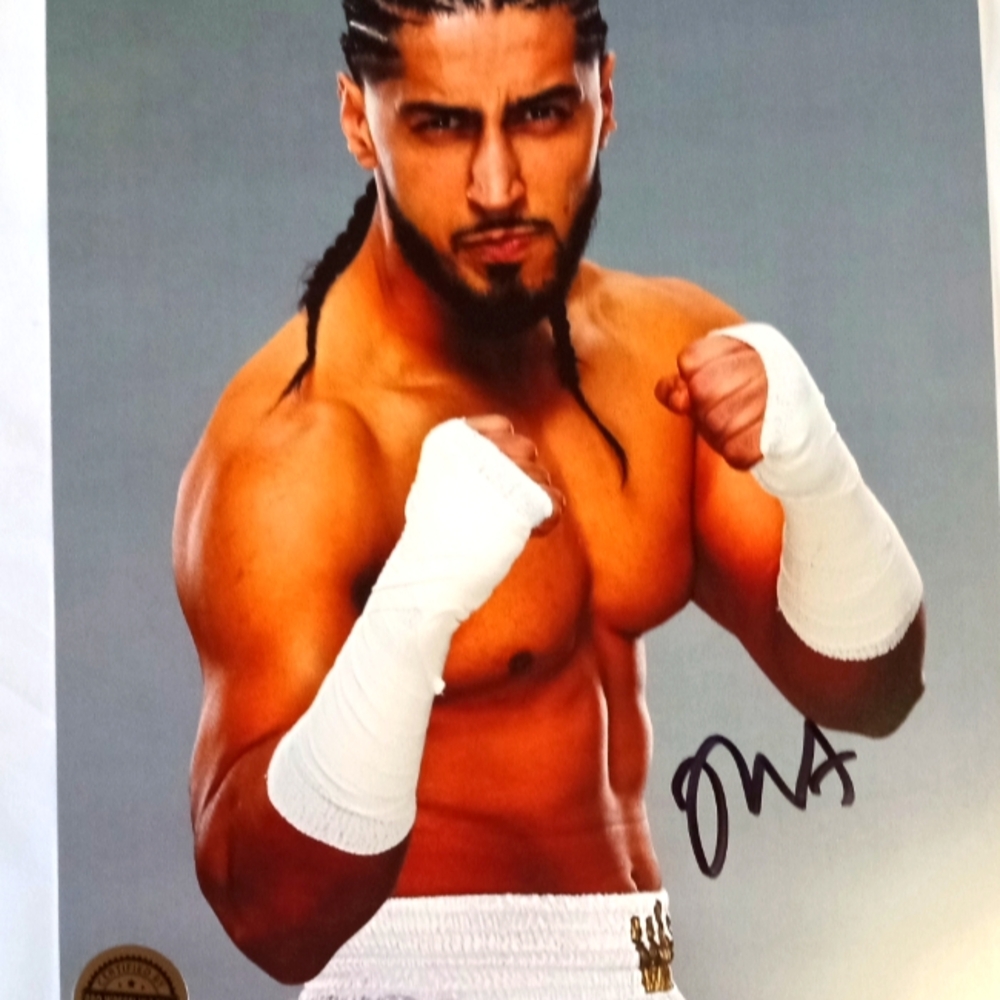 Mustafa Ali Autographed 8 x 10 Photo WWE TNA AEW